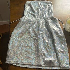 Open back sequin mini dress